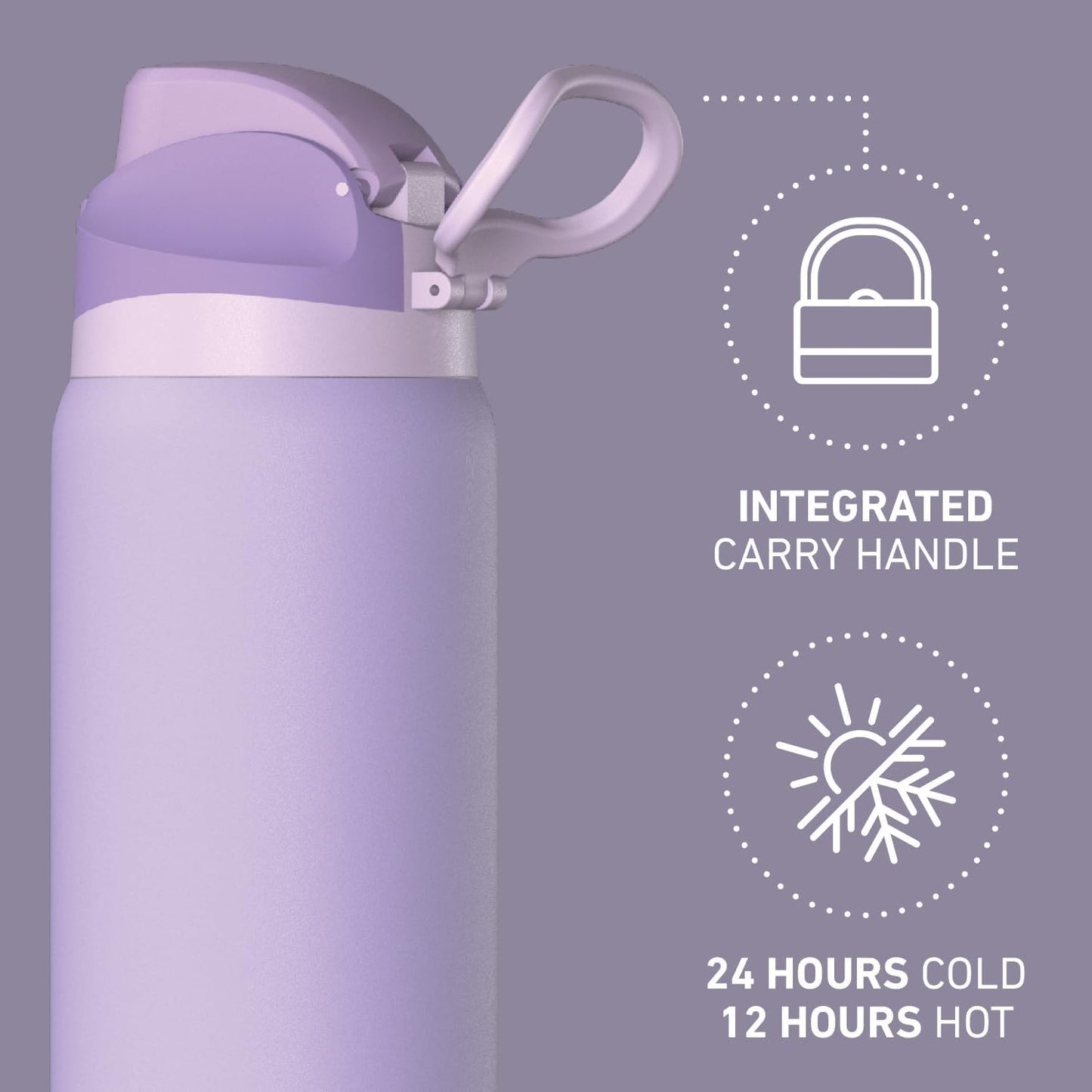 Hydrapeak Oasis 32oz Insulated Water Bottle with Locking Chug Lid & Handle, Leakproof Stainless Steel Travel Tumbler, Great for Gym, Work & Everyday Hydration, Stone 1
