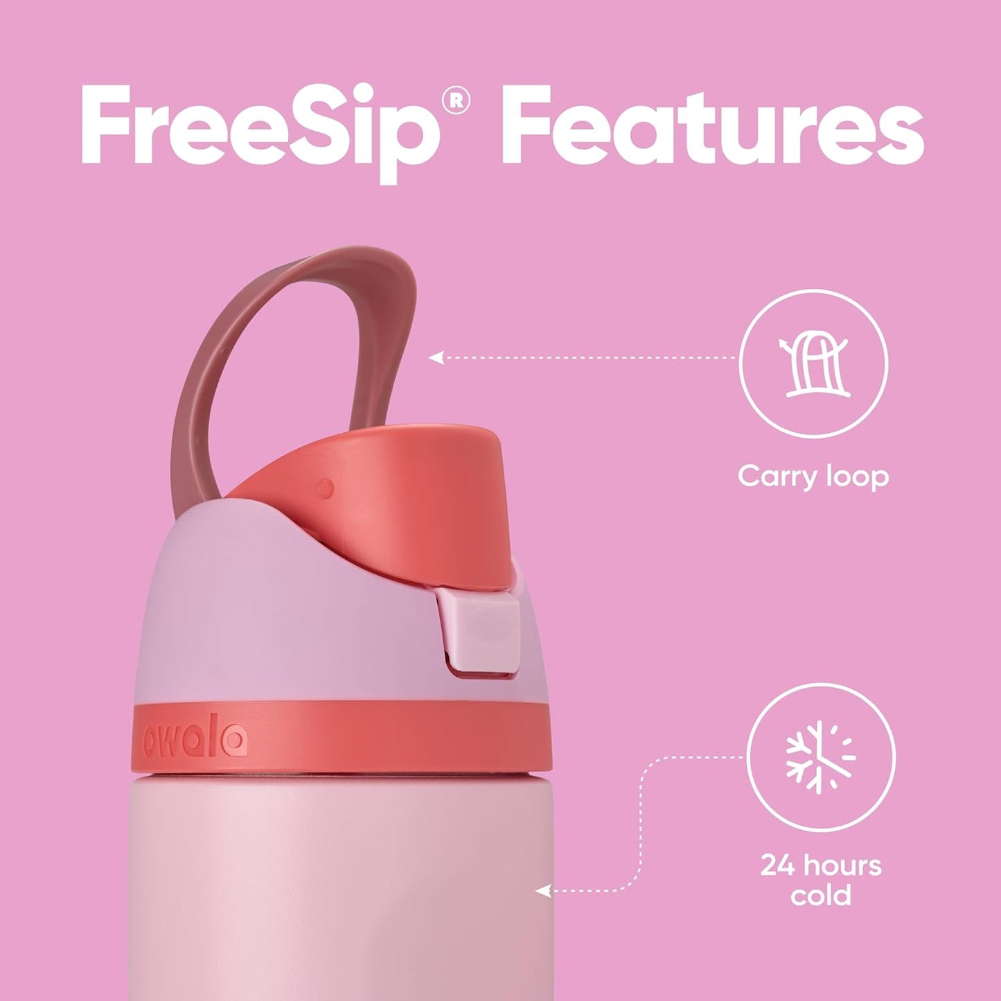 Owala FreeSip Insulated Stainless Steel Water Bottle with Straw, BPA-Free Sports Water Bottle, Great for Travel, 32 Oz, Denim