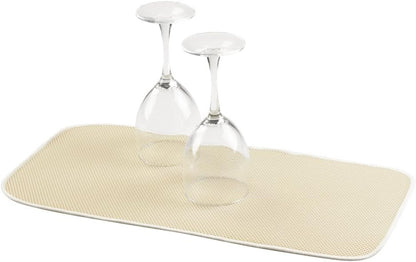 iDesign iDry Fabric Mini Kitchen Countertop Absorbent Dish Drying Mat , 18" x 9" - Black