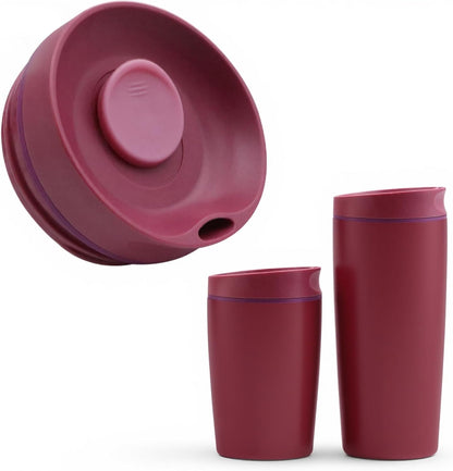 Replacement Slider Lid for Owala SmoothSip 20oz & 12oz, Top Cover Compatible with Owala 24oz Coffee Tumbler, Coffee Travel Mugs Leakproof Accessories, BPA-Free (Black Cherry)