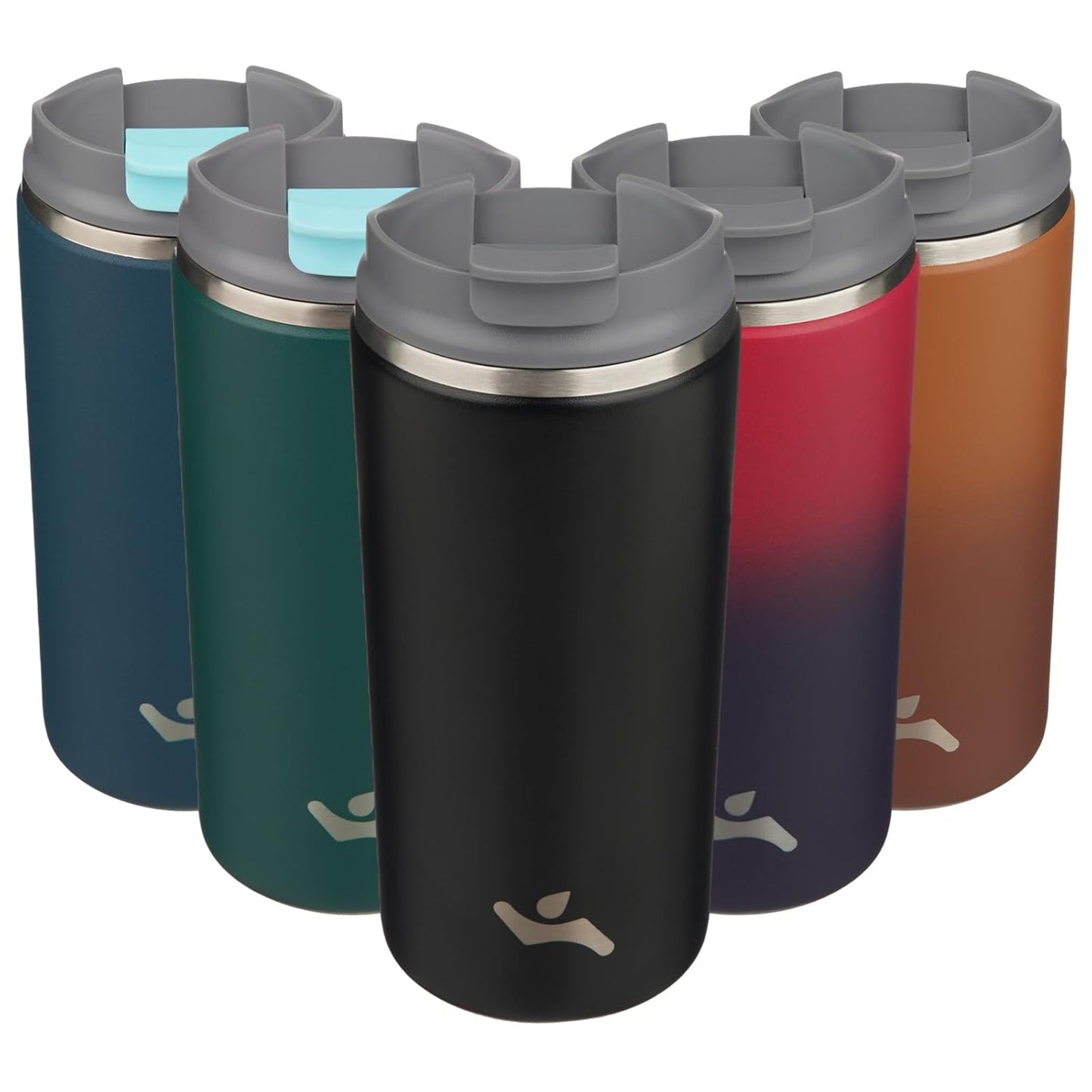 Konokyo Tumbler with Lid, 16 oz Travel Coffee Mug Double Wall Vacuum Stainless Steel Thermal Metal Cup Insulated Water Bottle,Navy Blue