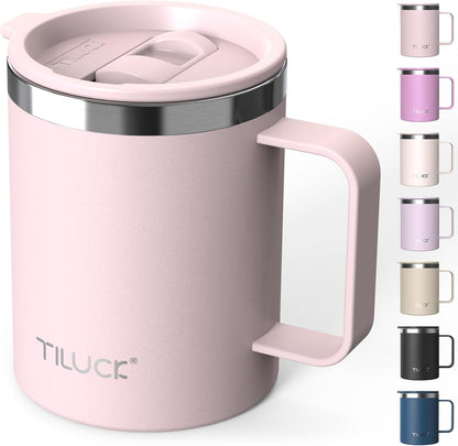 TILUCK 20 oz Insulated Tumbler with BPA-Free Lid, Stainless Steel Vacuum Travel Coffee Mug, Double Wall Coffee Tumbler（20oz，Matte DarkBlue）