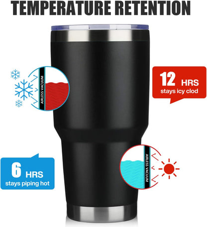 MEWAY 30oz Tumbler Double Wall Vacuum Insulated Travel Mug, Stainless Steel Tumbler with Lid, Durable Powder Coated Insulated Coffee Cup for Cold & Hot Drinks (Silver,1 PACK)