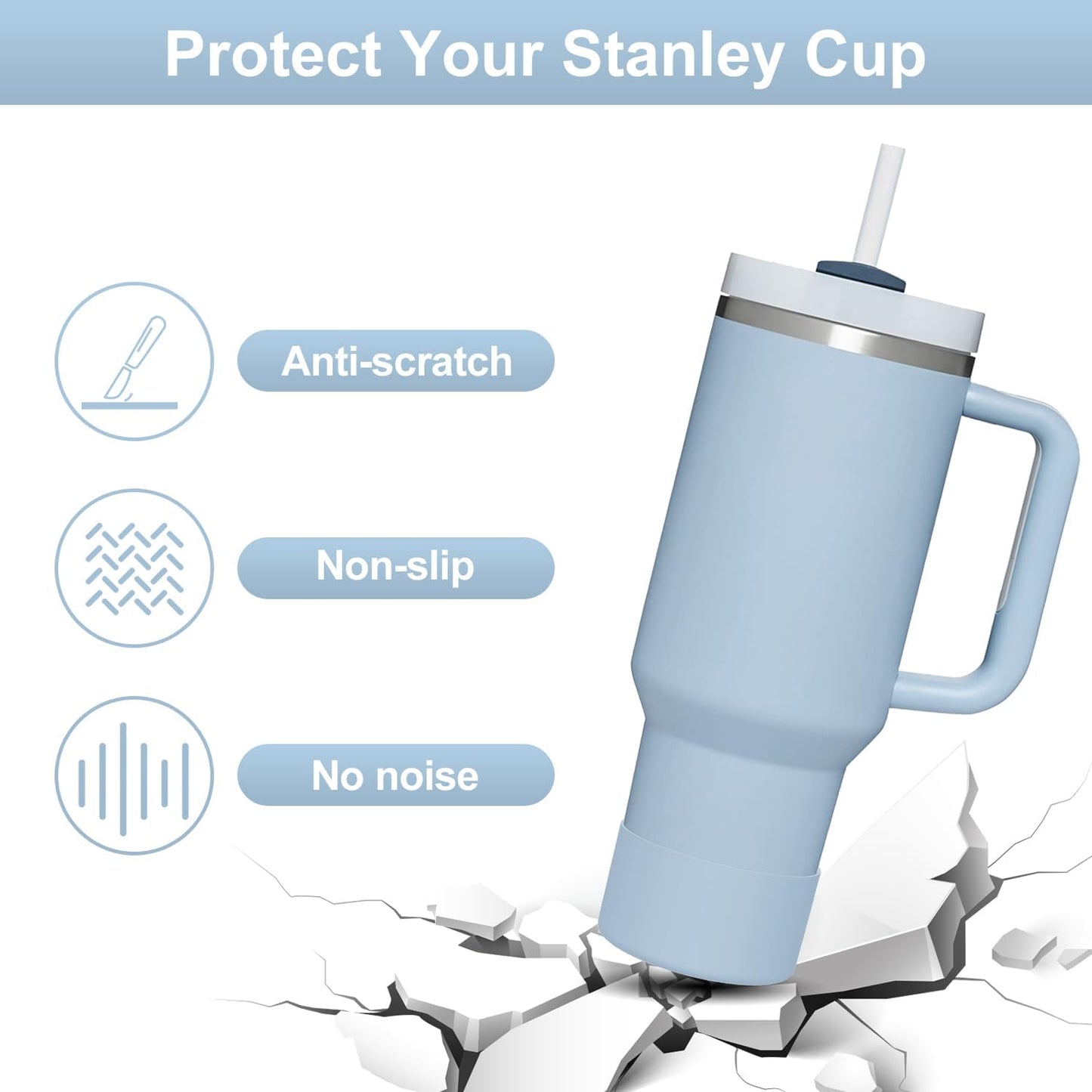 Affute Protective Silicone Boot for Stanley Quencher H2.0 40 30 20 oz & IceFlow Flip 30 20 oz, BPA Free Anti-Noise Anti-Scratch, Stanley Cup Protector Sleeve Cover Boot