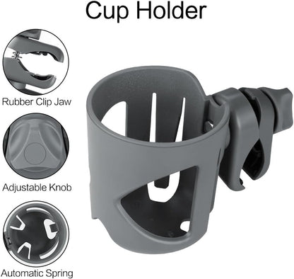 Accmor Stroller Cup Holder, Universal Cup Holder for Walker Wheelchair Bike, 360° Rotatable Stroller Cup Holder Attachment Accessories for Walker, Wheelchair, Scooter