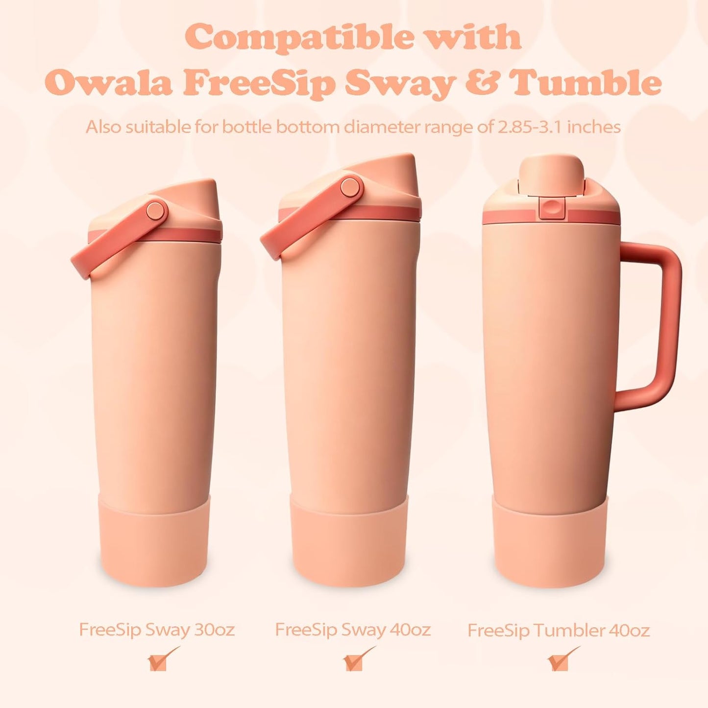 2PCS Silicone Boots for Owala 30oz & 40oz FreeSip Sway Bottles & Tumblers – Non-Slip, Scratch-Resistant, Stability Enhancer for Owala Accessories (Eucalyptus Green) - Colors A