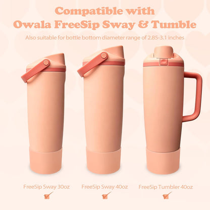 2PCS Silicone Boots for Owala 30oz & 40oz FreeSip Sway Bottles & Tumblers – Non-Slip, Scratch-Resistant, Stability Enhancer for Owala Accessories (Eucalyptus Green) - Colors A