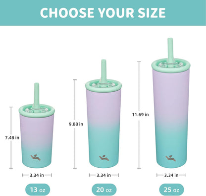 Konokyo 25oz Insulated Tumbler with Lid and Straw, Reusable Iced Coffee Cup with Lid, Travel Coffee Mug, BPA-Free, Leak-Proof and Durable, Oasis
