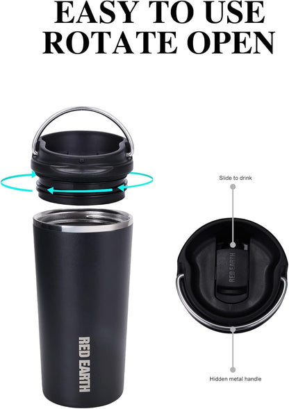 GiNT 17oz Travel Tea Mug with Infuser, 2 Lids. Vacuum Insulated 316 Stainless Steel Coffee Mug. Dishwasher Safe Tea Cup with Strainer for Hot & Cold Brew Coffee. Mothers Day Gifts for Mom (White)