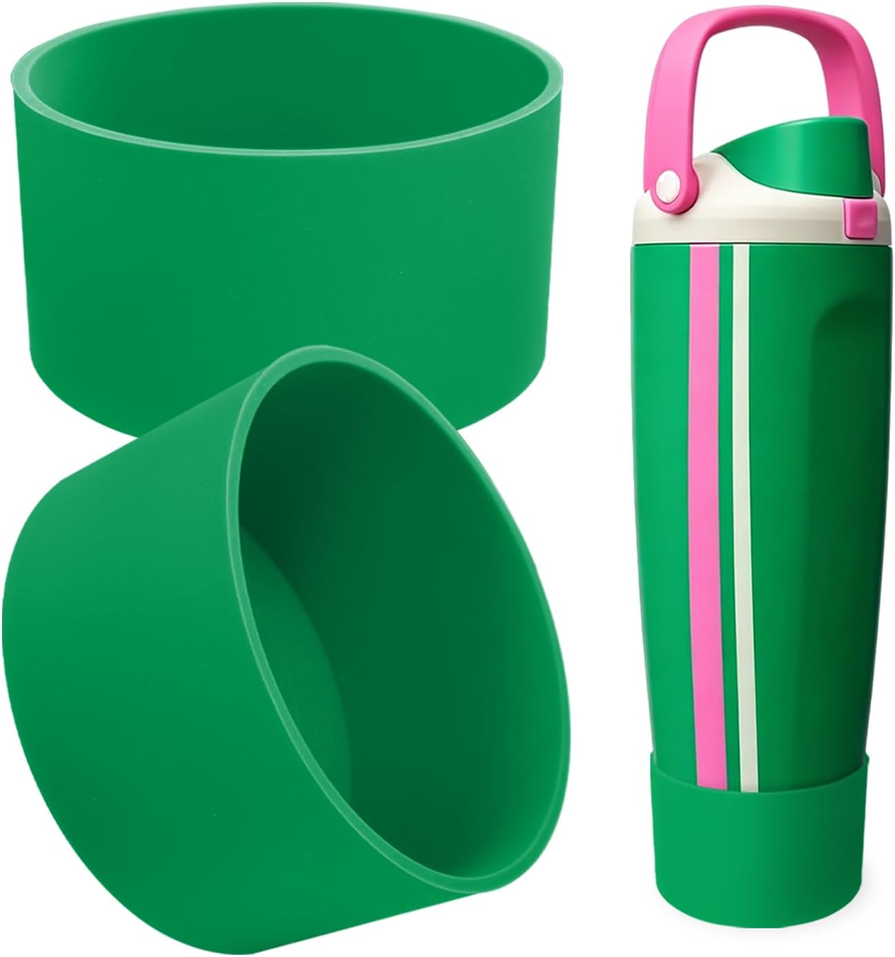 2PCS Silicone Boots for Owala 30oz & 40oz FreeSip Sway Bottles & Tumblers – Non-Slip, Scratch-Resistant, Stability Enhancer for Owala Accessories (Eucalyptus Green) - Colors A
