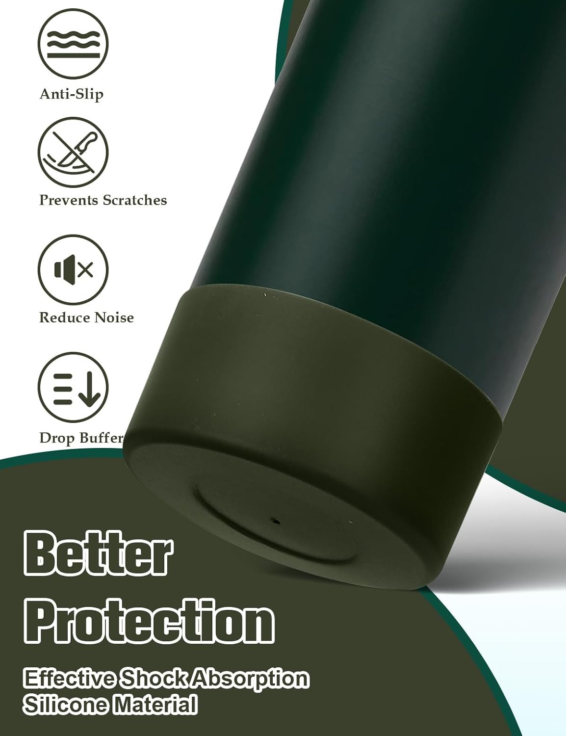 Mity rain 2PCS Silicone Boot for Owala Water Bottle 24 oz 32 oz, Anti-Slip Protective Sleeve Bottom Bumper Protector for FreeSip Stainless Steel Water Bottles Accessories
