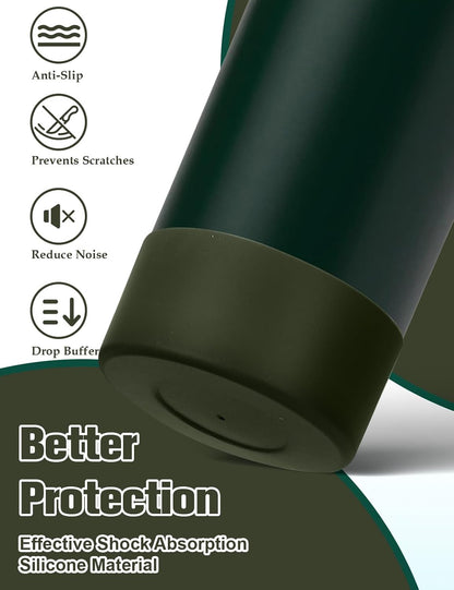 Mity rain 2PCS Silicone Boot for Owala Water Bottle 24 oz 32 oz, Anti-Slip Protective Sleeve Bottom Bumper Protector for FreeSip Stainless Steel Water Bottles Accessories