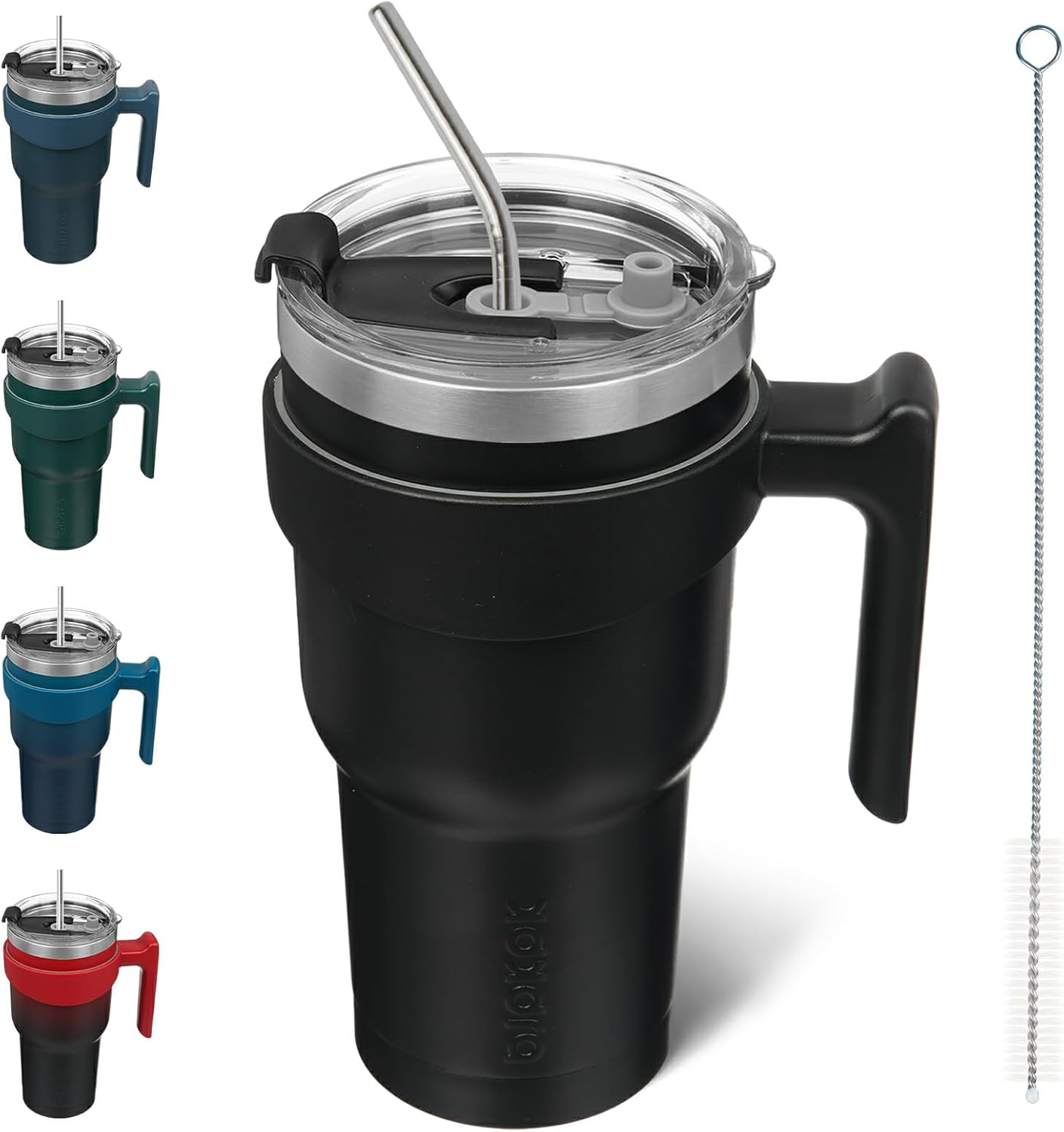 BJPKPK Tumbler With Handle And Straw Lid 40 oz Stainless Steel Insulated Coffee Tumbler Cups For Home, Office or Car,Turquoise