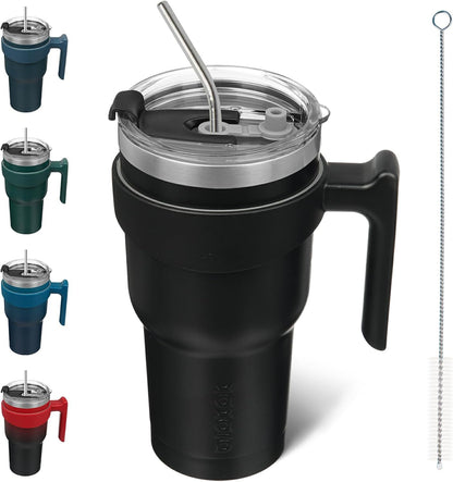 BJPKPK Tumbler With Handle And Straw Lid 40 oz Stainless Steel Insulated Coffee Tumbler Cups For Home, Office or Car,Turquoise