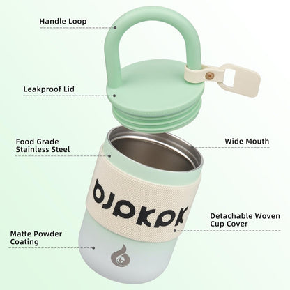 BJPKPK 13oz Insulated Stainless Steel Loop Tumbler With Lid And Handle Travel Coffee Mug Thermal Cup,Latte