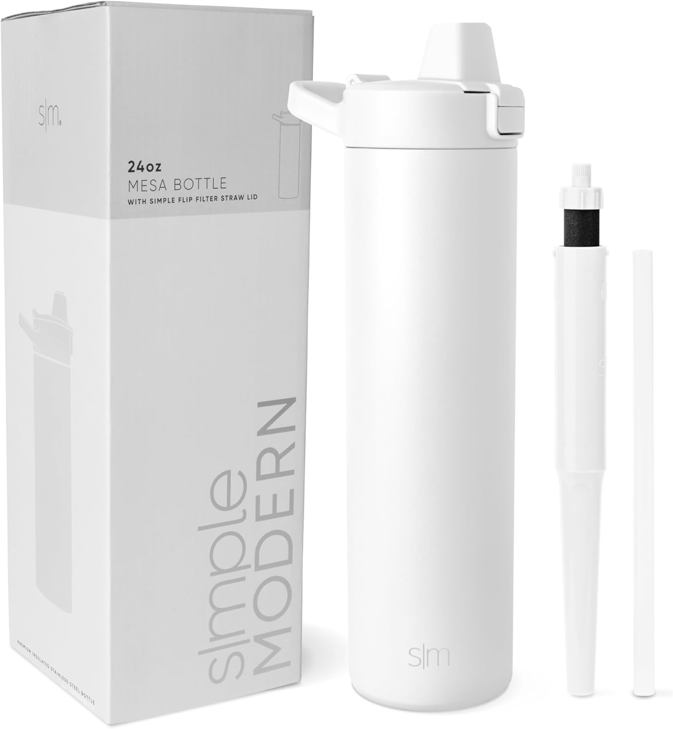Simple Modern Filtered Water Bottle | Insulated Stainless-Steel Carbon Filter Travel Water Bottles | Reusable for Clean Drinking Water On The Go | 34oz, Sea Glass Sage