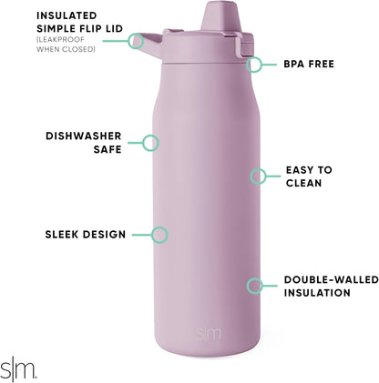 Simple Modern Filtered Water Bottle | Insulated Stainless-Steel Carbon Filter Travel Water Bottles | Reusable for Clean Drinking Water On The Go | 34oz, Sea Glass Sage