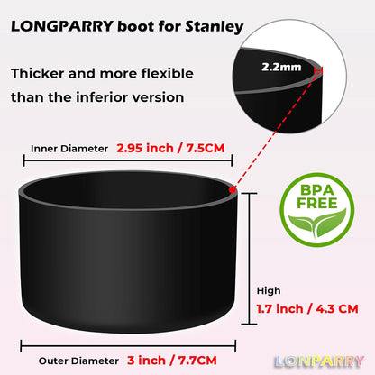 2-Pack Silicone Boot for Stanley Cup 30oz & 40oz, Anti-Slip & Noise Reducing Bottom Protector, BPA-Free Tumbler Base Cover for Quencher H2.0 30/40oz & IceFlow 20/30oz, Accessories for Car & Travel