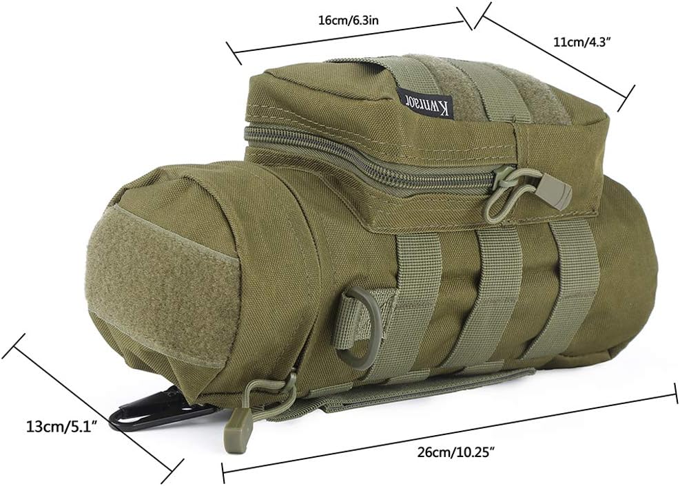 Molle Water Bottle Holder, Tactical Water Bottle Pouches for Backpack with D-Ring Hook