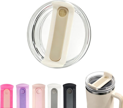 40 OZ Tumbler Lid Replacement Compatible for Stanley Quencher H2.0, 1 Pack BPA Free Clear Lid Replacement for Stanley Cup Accessories(Clear-White)