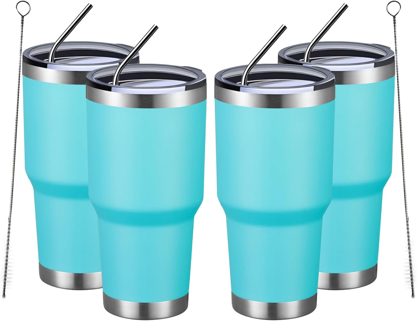 MEWAY 30oz Tumbler Double Wall Vacuum Insulated Travel Mug, Stainless Steel Tumbler with Lid, Durable Powder Coated Insulated Coffee Cup for Cold & Hot Drinks (Silver,1 PACK)