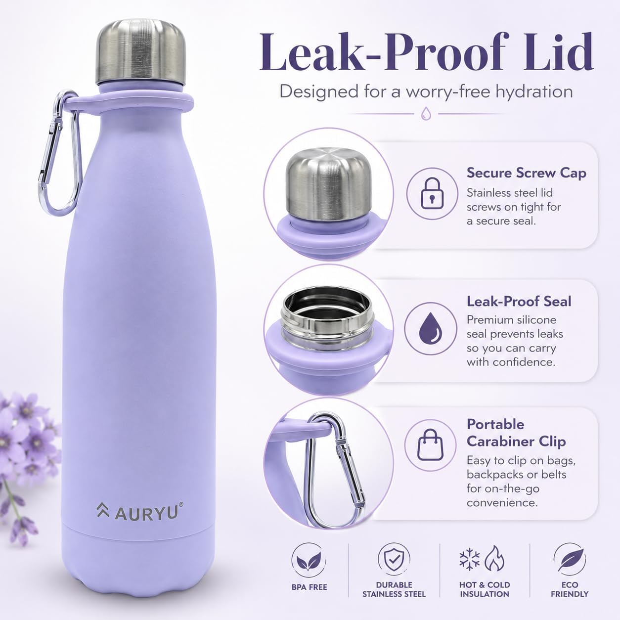 Best in Class Triple-Walled Insulated Stainless Steel Water Bottle, Keeps your Drinks Cold for up to 24 Hours and Hot for up to 12 Hours, Leak Proof, Make a Difference in the World, Black, 17oz