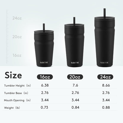 COKTIK 24oz Insulated Tumbler with Lid and Straw Iced Coffee Cup Reusable Stainless Steel Travel Mug Water Bottle Cupholder Friendly for Women Men Her Him (Blush)