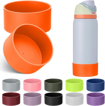Mity rain 2PCS Silicone Boot for Owala Water Bottle 24 oz 32 oz, Anti-Slip Protective Sleeve Bottom Bumper Protector for FreeSip Stainless Steel Water Bottles Accessories