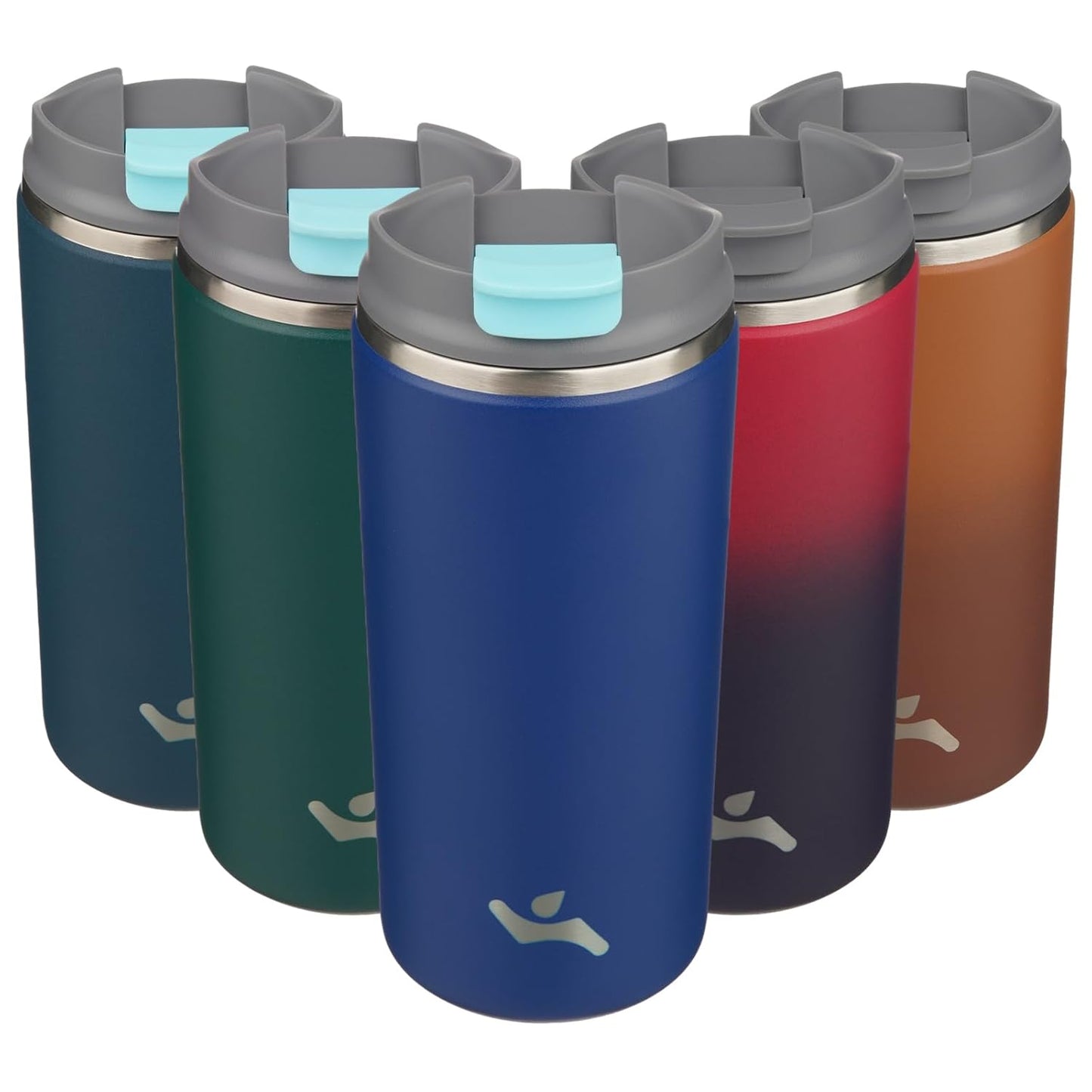 Konokyo Tumbler with Lid, 16 oz Travel Coffee Mug Double Wall Vacuum Stainless Steel Thermal Metal Cup Insulated Water Bottle,Navy Blue