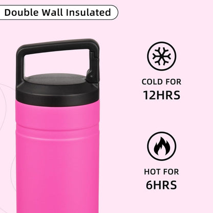 BJPKPK Insulated Water Bottle with 2 Lids,20 oz Double Wall Stainless Steel Vacuum Tumbler Travel Coffee Mug,Wide Mouth Thermal Cup,Haze Blue