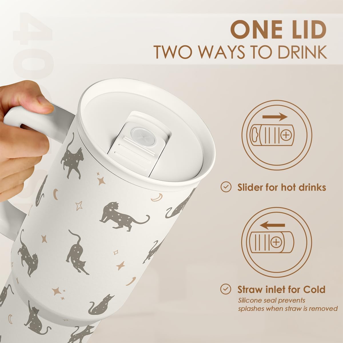 SANDJEST Pickleball 40oz Tumbler With Handle and Straw, Pickleball Queen Insulated Stainless Steel Travel Coffee Mug for Women Girls Players, Gift Idea for Birthday Christmas Mothers Day