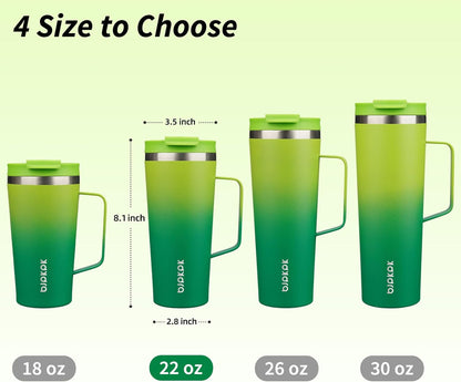BJPKPK Insulated Tumbler with Handle, 18oz Insulated Tumblers with Lid and Straw, Stainless Steel Metal Water Bottles, Coffee Travel Mugs, Cups, Marshmallow