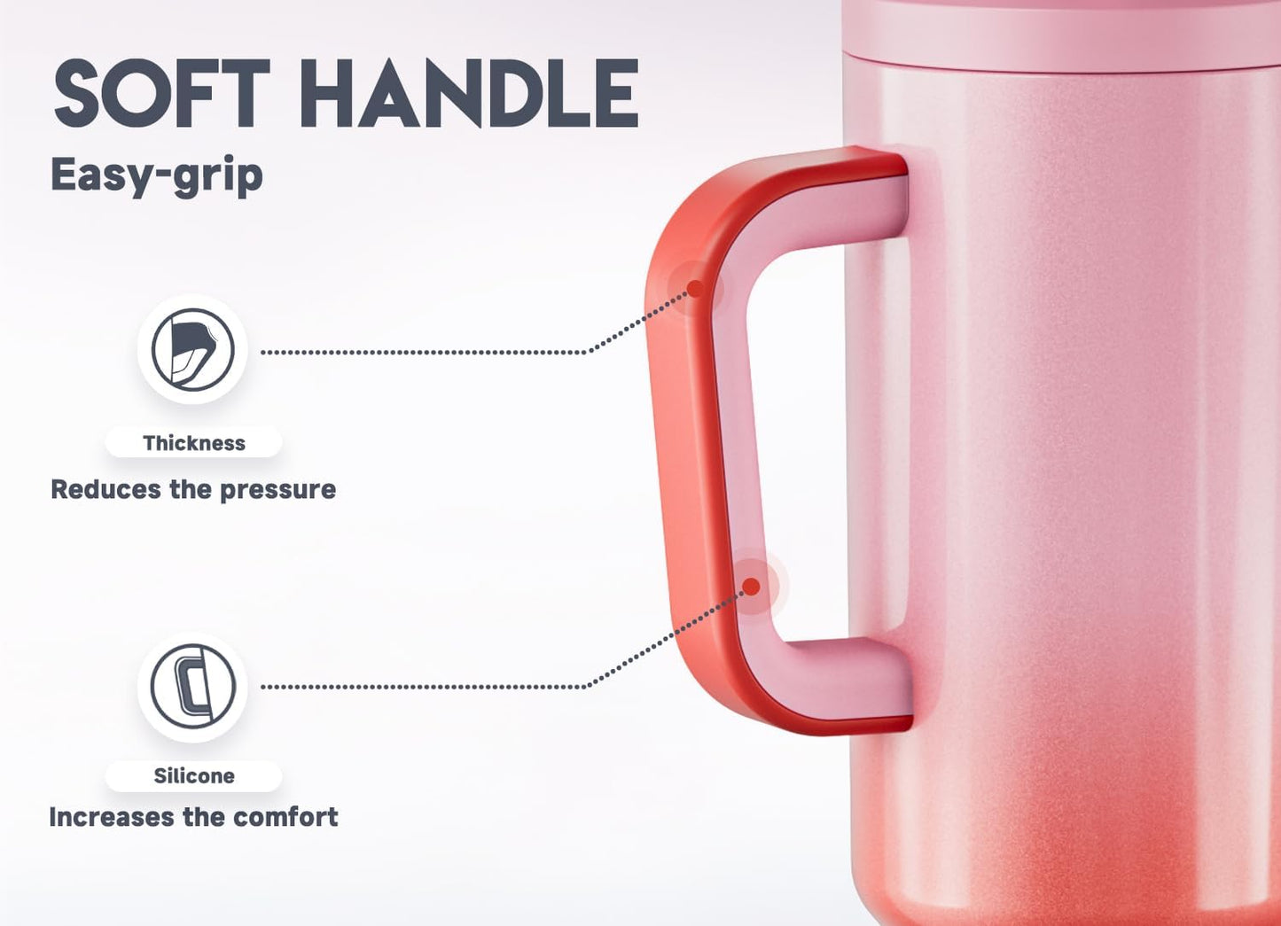 Meoky 40 oz Tumbler with Handle and Straw: Stainless Steel Insulated Tumbler with Lid and Straw - 100% Leak Proof Tumbler for Car Cup Holders - Travelers Commuters Workers, Donut