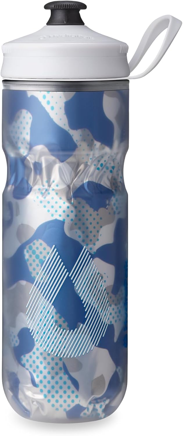 HydraPak | Polar Bottle - Polar Sport Insulated Water Bottle - BPA-Free, Sport & Bike Squeeze Bottle with Handle (Pulse Blue, 700ml / 24oz)