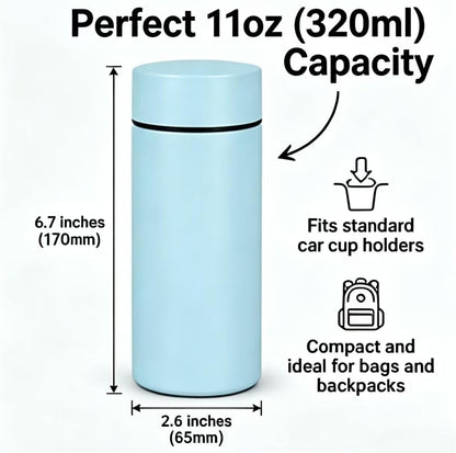 Insulated Water Bottle with Tea Infuser, Stainless Steel Insulated Flask, Leak Proof ，Vacuum Tumbler for Coffee, Tea and Drinks, BPA Free, Keeps Drinks Hot or Cold, 11oz (Green)