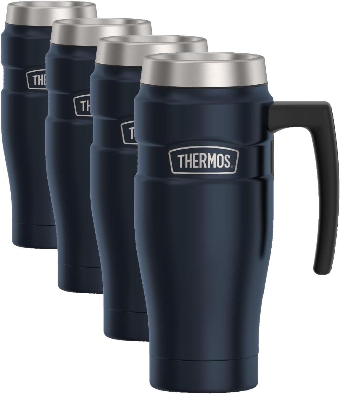THERMOS Stainless King Vacuum-Insulated Stainless Steel Tumbler - 16oz, Midnight Blue - Insulated Coffee Tumbler for Hot & Cold Drinks - Leak-Proof & Sweat-Proof for Commuting & Traveling