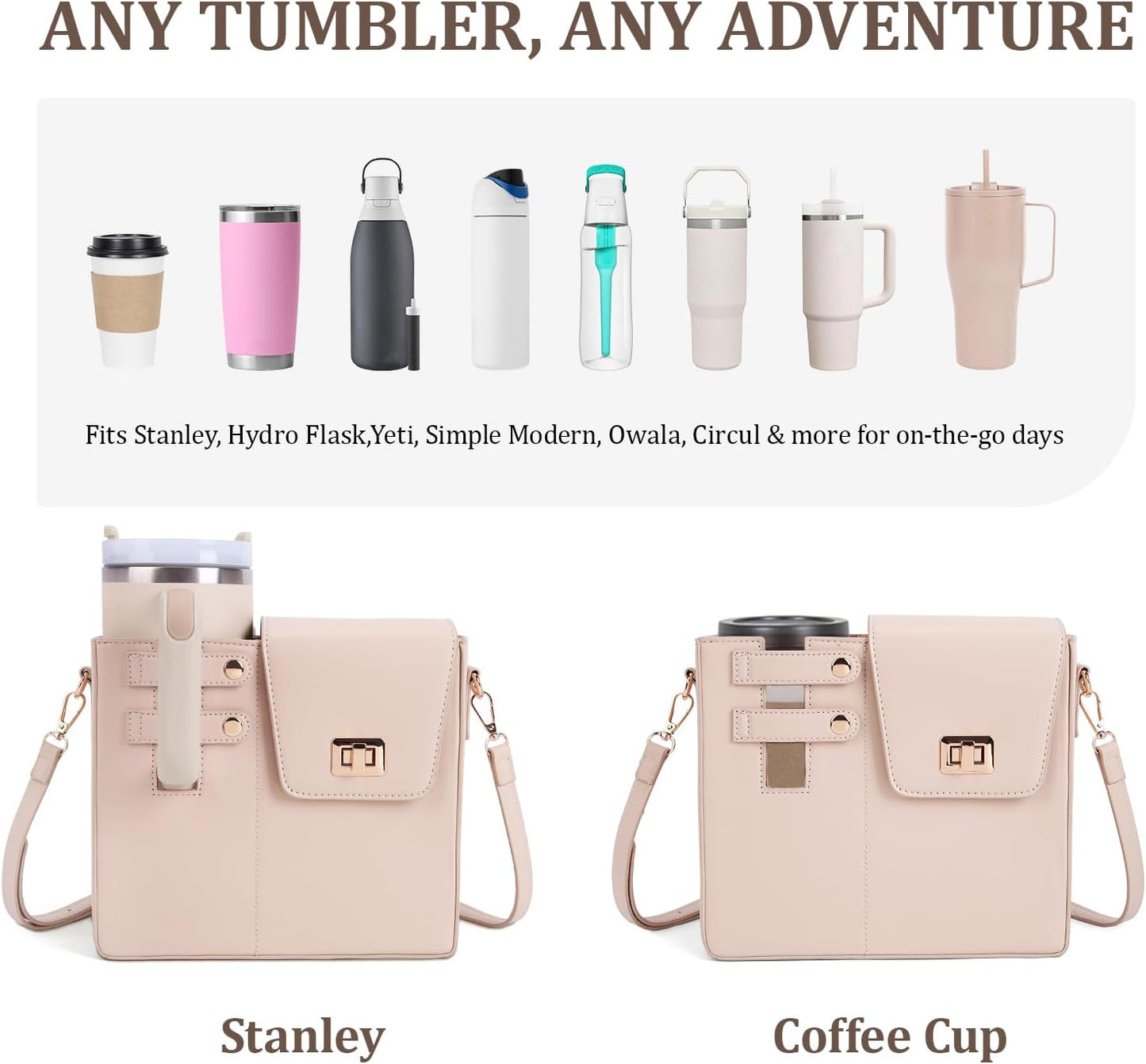 Stanley Purse Cup Holder Bag- Outdoor Portable Crossbody Bag for Stanley Cup Tumbler Purse