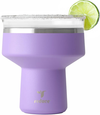 REDUCE Saltini 16 oz Cocktail Tumbler - Insulated Margarita Tumbler with Lid - Keeps Drinks Cold for 10 Hours - 360 Sippable Martini Glass Alternative - Shatterproof, Perfect for Parties - Cloud Blue