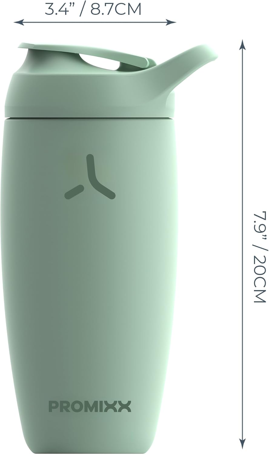 Promixx Pursuit Shaker Bottle - Insulated Stainless Steel Water Bottle and Shaker Cup - 18oz - Midnight Blue