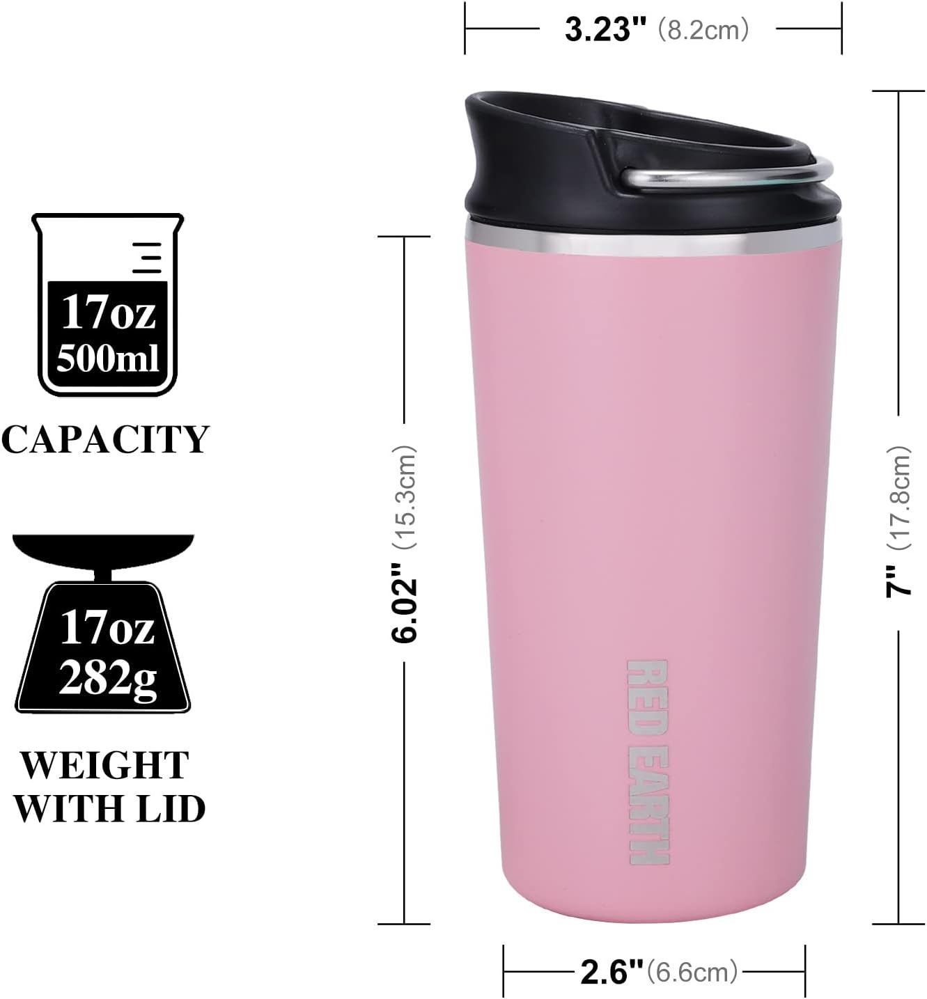 GiNT 17oz Travel Tea Mug with Infuser, 2 Lids. Vacuum Insulated 316 Stainless Steel Coffee Mug. Dishwasher Safe Tea Cup with Strainer for Hot & Cold Brew Coffee. Mothers Day Gifts for Mom (White)