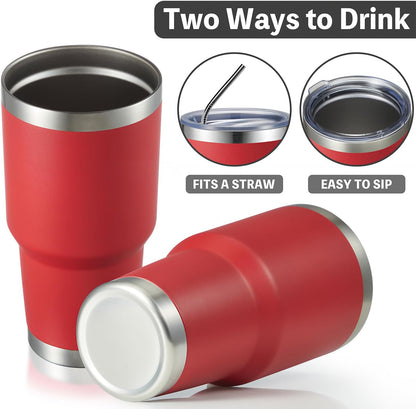 MEWAY 30oz Tumbler Double Wall Vacuum Insulated Travel Mug, Stainless Steel Tumbler with Lid, Durable Powder Coated Insulated Coffee Cup for Cold & Hot Drinks (Silver,1 PACK)