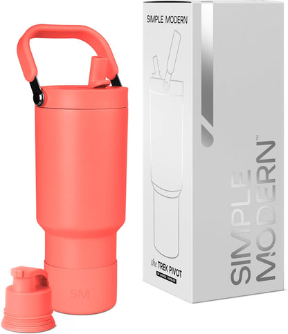 Simple Modern Trek Pivot | 40oz Flip Straw Tumbler with Handle | Water Bottle & Boot | Interchangeable Straw & Chug Lids | Insulated Stainless Steel Jug | Gym Sports Outdoors | Forest - Colors A