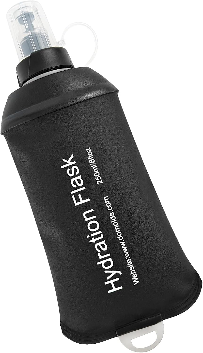 WILDREEDS 500ml Soft Flask, TPU Collapsible Soft Water Bottle for Hydration Pack, Running Vest, Folding Water Bottle for Hiking Cycling Climbing-1Pcs, White