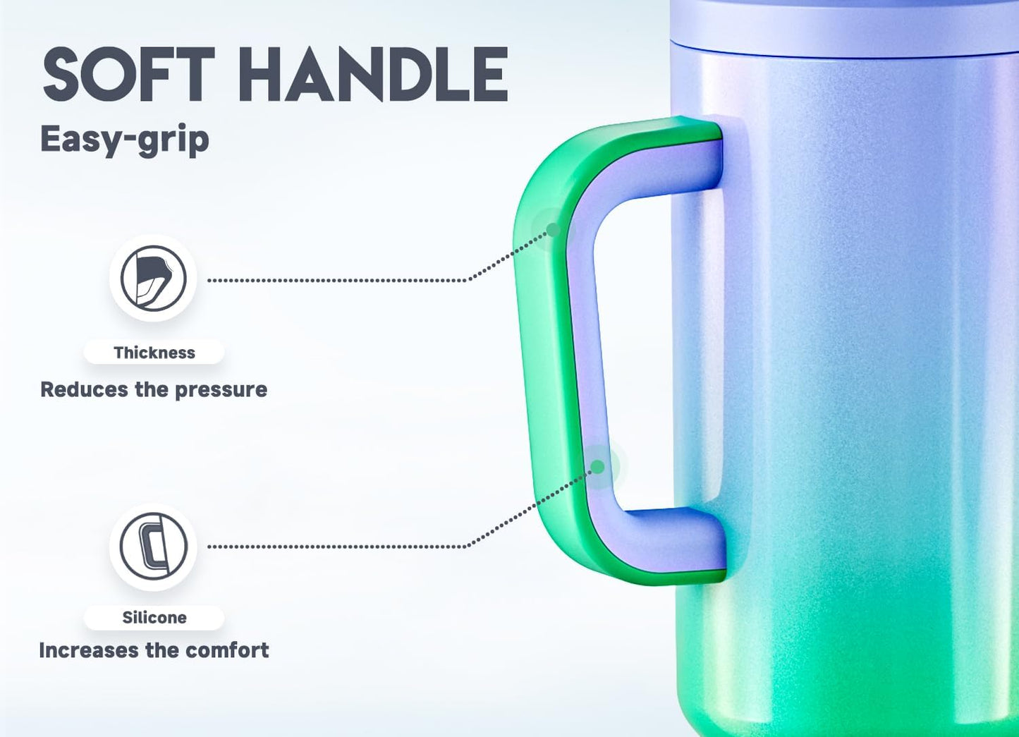 Meoky 40 oz Tumbler with Handle and Straw: Stainless Steel Insulated Tumbler with Lid and Straw - 100% Leak Proof Tumbler for Car Cup Holders - Travelers Commuters Workers, Donut