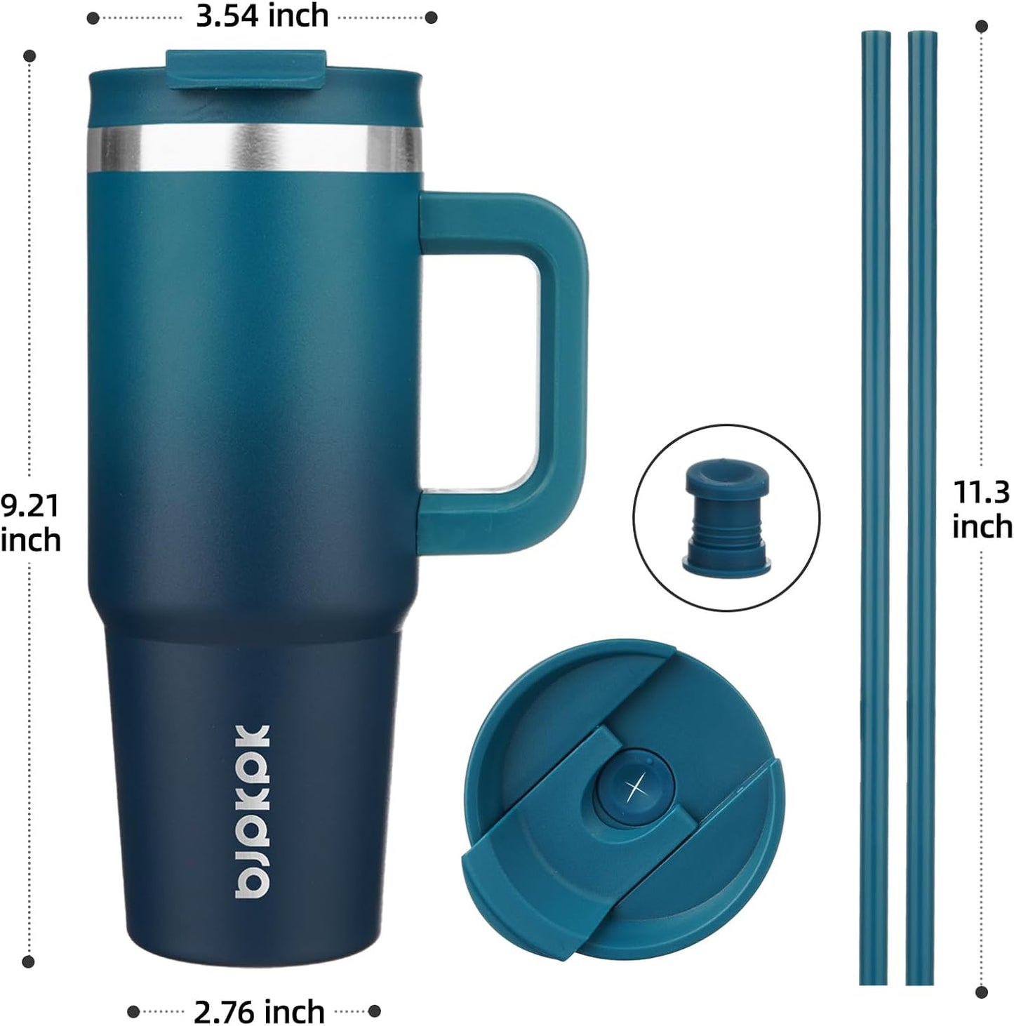 BJPKPK 30oz Stainless Steel Insulated Tumbler With Handle And Lid Straw Travel Coffee Mug Thermal Cup,Black