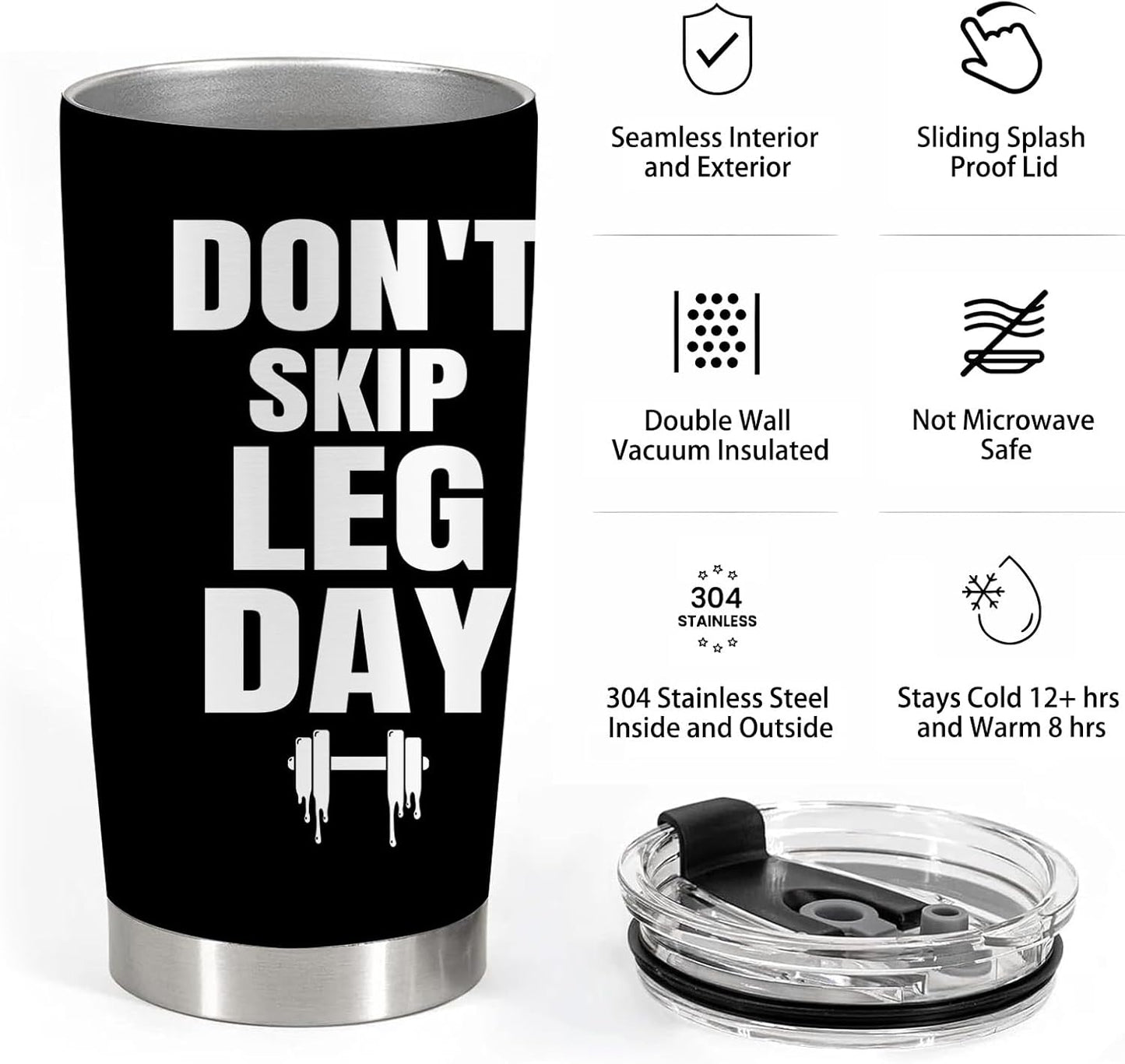 Gym Gifts for Women, Womens Fitness Workout Gifts, 20oz Stainless Steel Insulated Tumbler with Lid & Straw