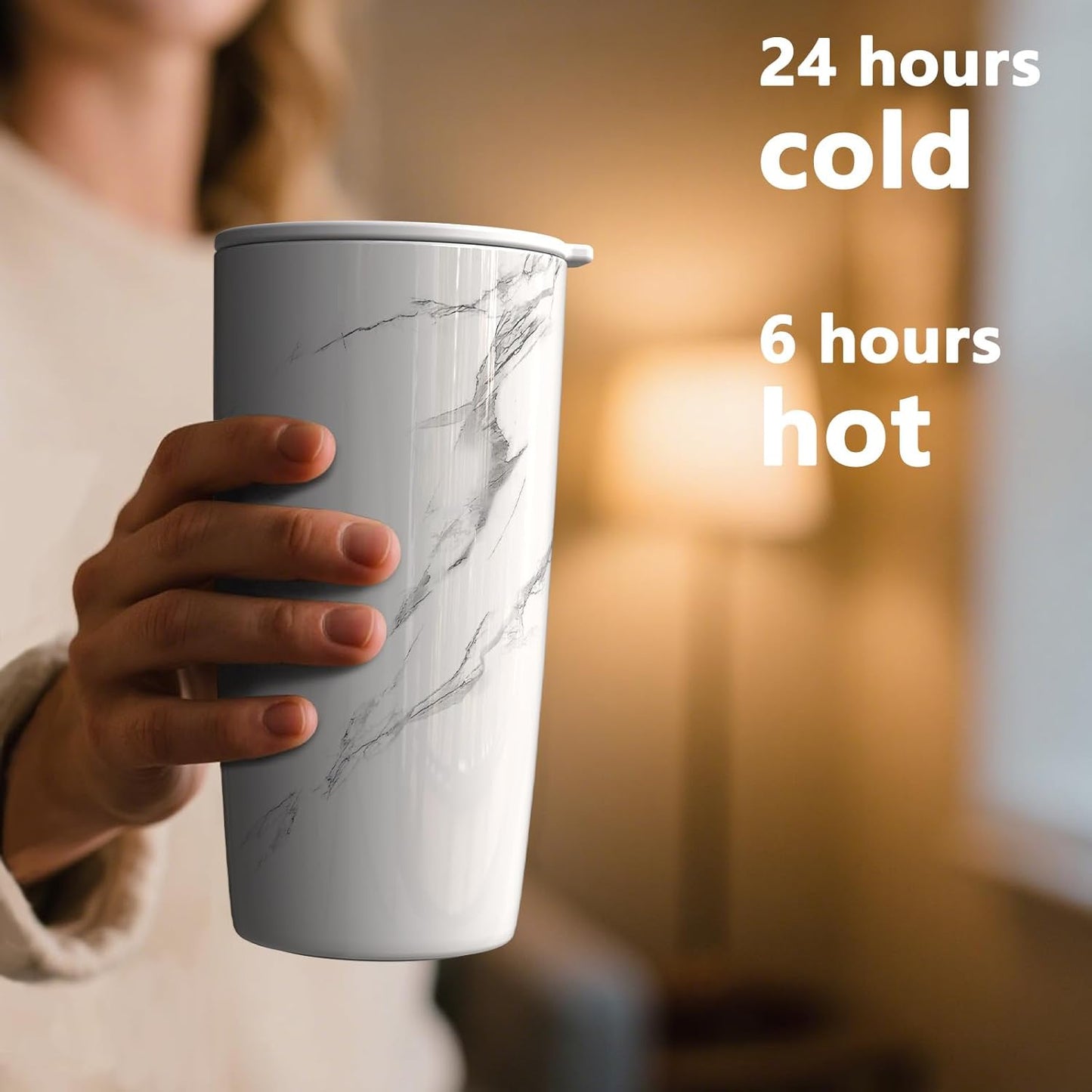 TILUCK 20 oz Insulated Tumbler with BPA-Free Lid, Stainless Steel Vacuum Travel Coffee Mug, Double Wall Coffee Tumbler（20oz，Matte DarkBlue）