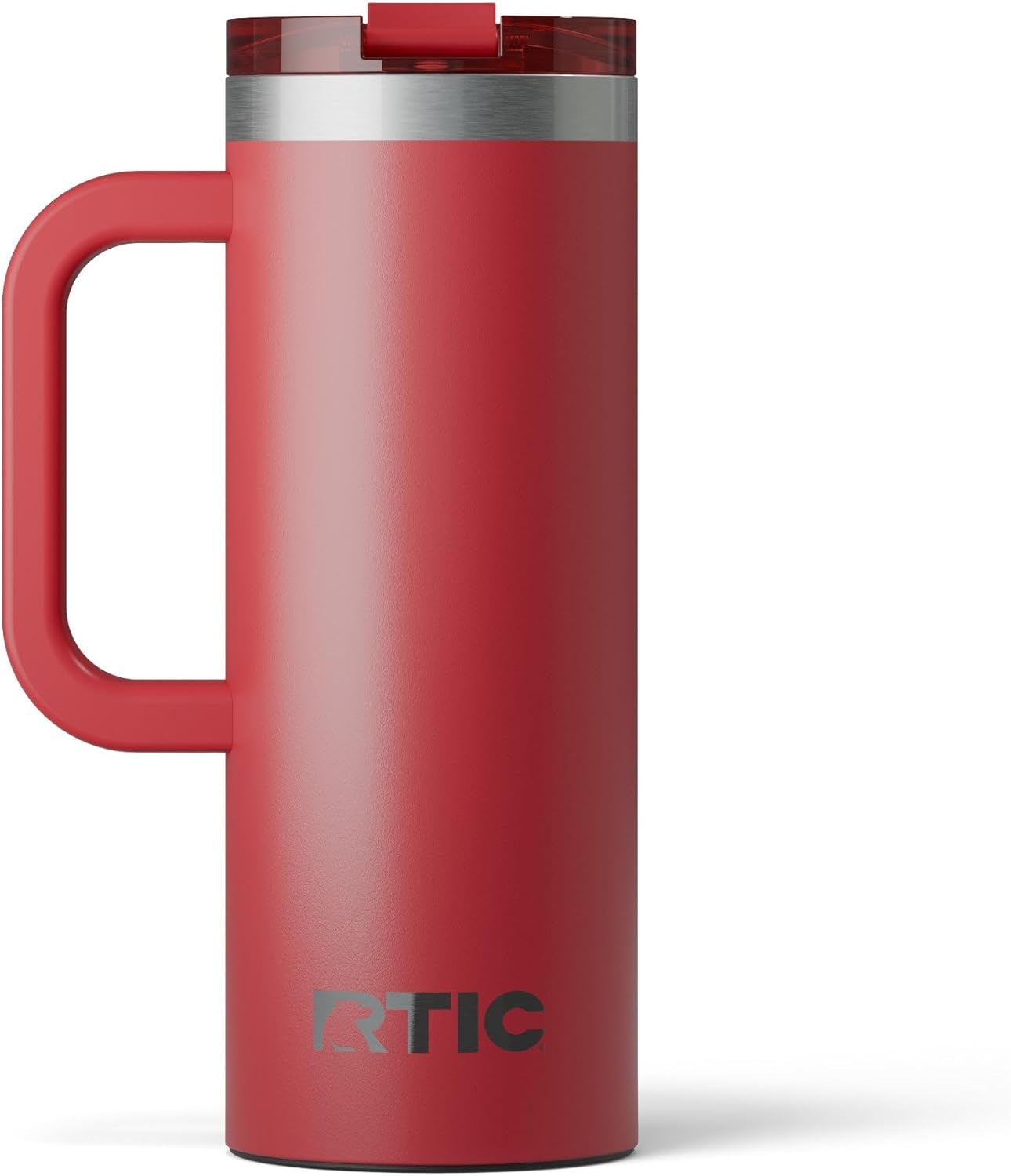 RTIC 20oz Road Trip Travel Mug with Lid and Handle, Ceramic Lined, Insulated, Stainless Steel, Metal, Double Wall Vacuum-Insulation, Portable Coffee, Tea Cup for Hot and Cold Drink, Black