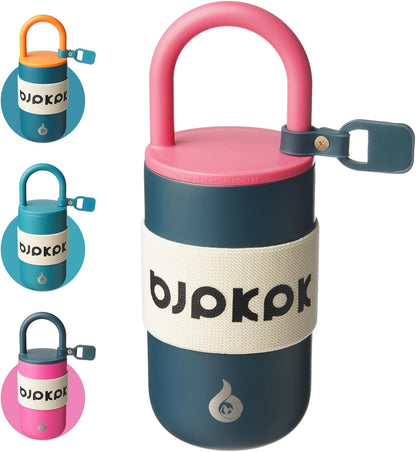 BJPKPK 13oz Insulated Stainless Steel Loop Tumbler With Lid And Handle Travel Coffee Mug Thermal Cup,Latte