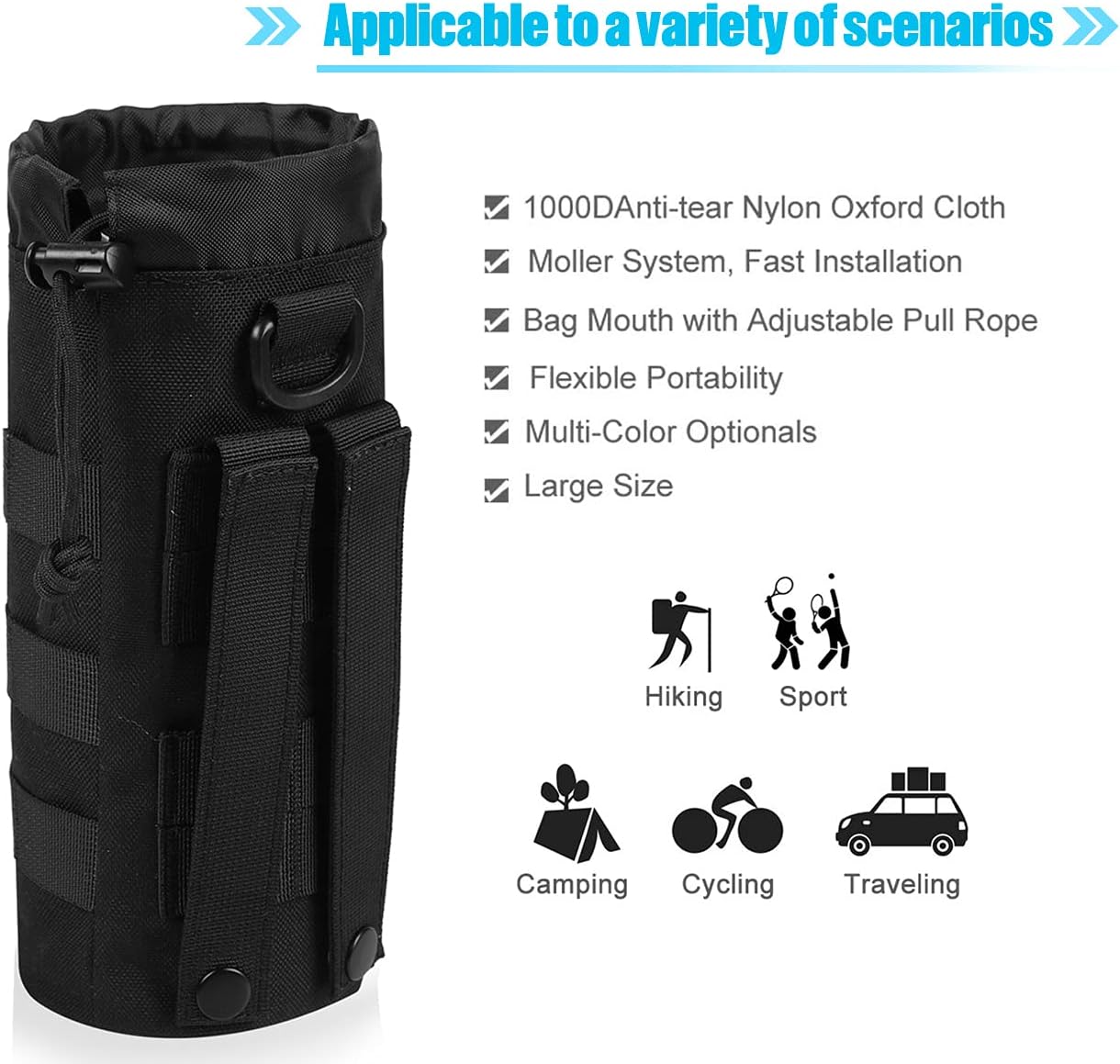 Molle Water Bottle Holder, Water Molle Attachments, Molle Water Bottle Pouch, Tactical Backpack Attachment Pouches